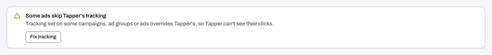 The Some ads skip Tapper's tracking banner with Fix tracking
